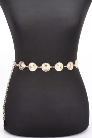 Round Metal Chain Belt – Iron Link Chain, Gold or Silver
