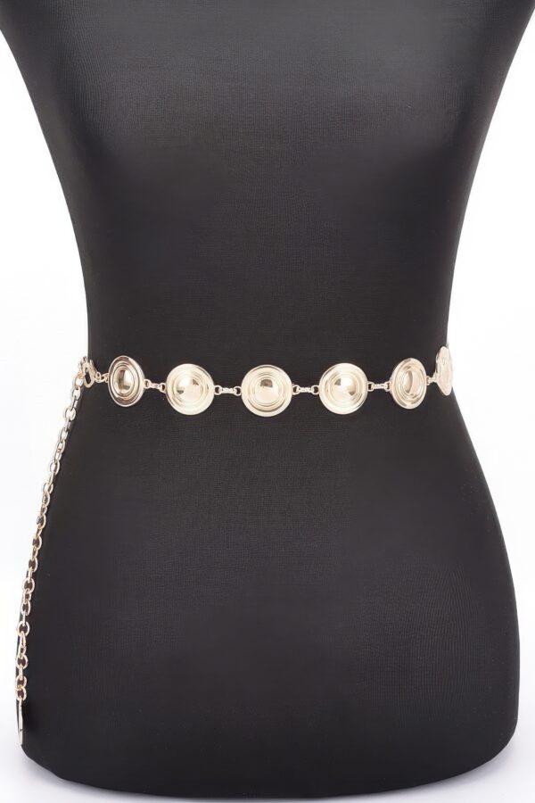 Round Metal Chain Belt – Iron Link Chain, Gold or Silver
