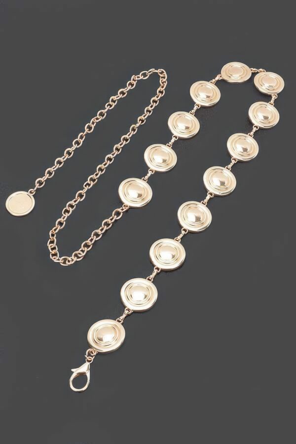 Round Metal Chain Belt – Iron Link Chain, Gold or Silver