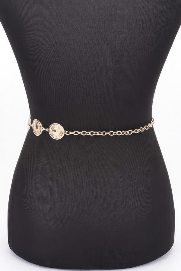 Round Metal Chain Belt – Iron Link Chain, Gold or Silver