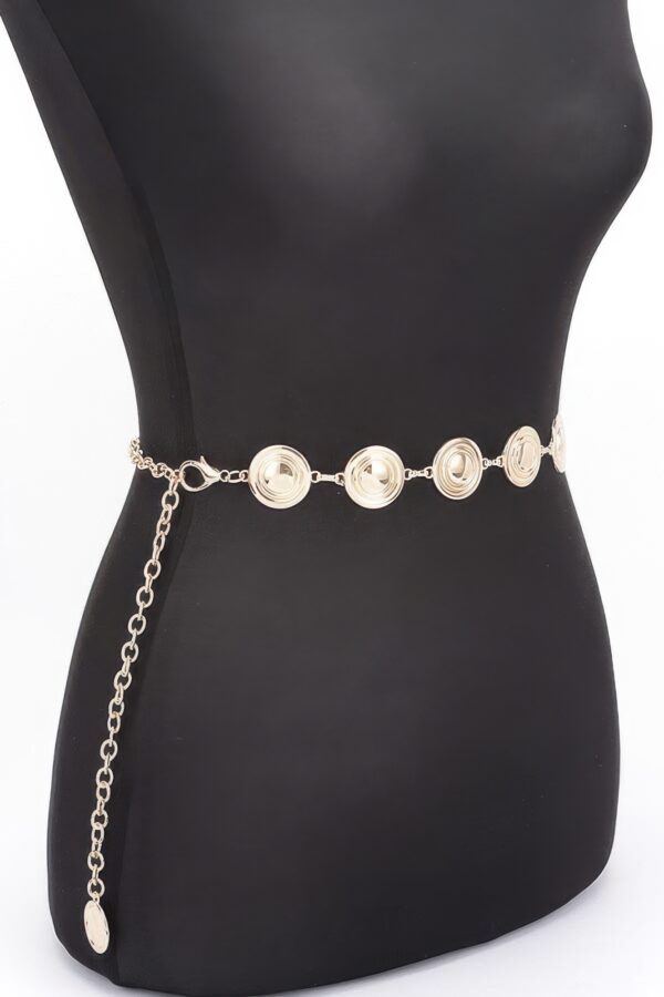 Round Metal Chain Belt – Iron Link Chain, Gold or Silver