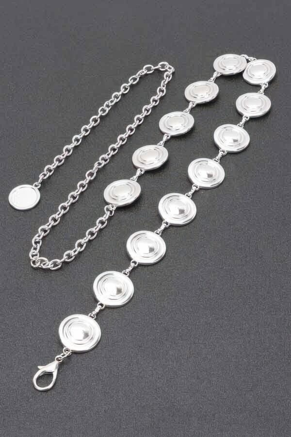 Round Metal Chain Belt – Iron Link Chain, Gold or Silver