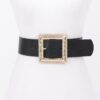 Hammered Metal Buckle Stretch Belt – Polyurethane