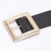 Hammered Metal Buckle Stretch Belt – Polyurethane