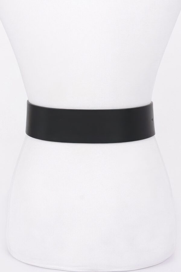 Hammered Metal Buckle Stretch Belt – Polyurethane