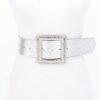 Hammered Metal Buckle Stretch Belt – Polyurethane