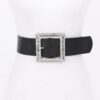 Hammered Metal Buckle Stretch Belt – Polyurethane
