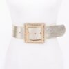 Hammered Metal Buckle Stretch Belt – Polyurethane