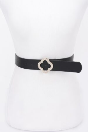 Plus-Size Faux Leather Belt with Mixed-Metal Buckle