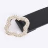 Plus-Size Faux Leather Belt with Mixed-Metal Buckle