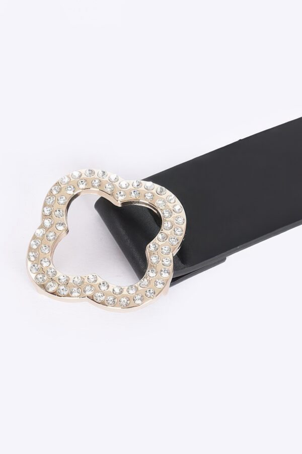 Plus-Size Faux Leather Belt with Mixed-Metal Buckle