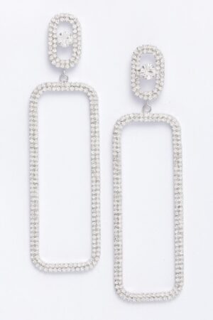 Rhinestone Drop Earrings – Clear Sparkle