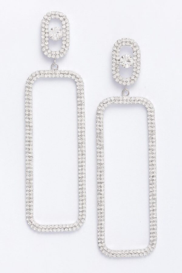 Rhinestone Drop Earrings – Clear Sparkle