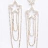 Rhinestone Fringe Earrings – Clear Stones, Gold or Silver