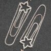 Rhinestone Fringe Earrings – Clear Stones, Gold or Silver