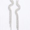 Rhinestone Fringe Earrings – Long Sparkling Drop in Gold or Silver