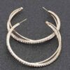 Rhinestone Hoop Earring – 2.75″ Sparkle in Gold or Silver