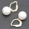 Faux Pearl Drop Earrings with Metal Accents – Gold or Silver