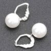 Faux Pearl Drop Earrings with Metal Accents – Gold or Silver