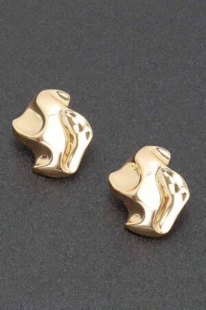 Gold-Plated Metal Earrings – Sleek Modern Finish, Gold or Silver