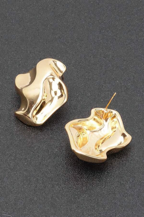 Gold-Plated Metal Earrings – Sleek Modern Finish, Gold or Silver