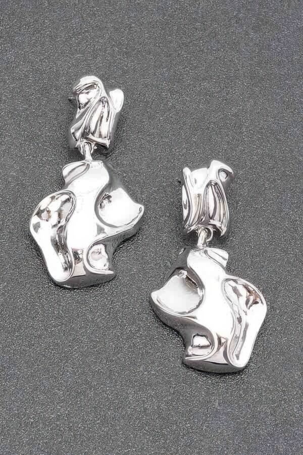 Gold Plated Metal Earrings – Minimalist 2″