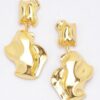 Gold Plated Metal Earrings – Minimalist 2″