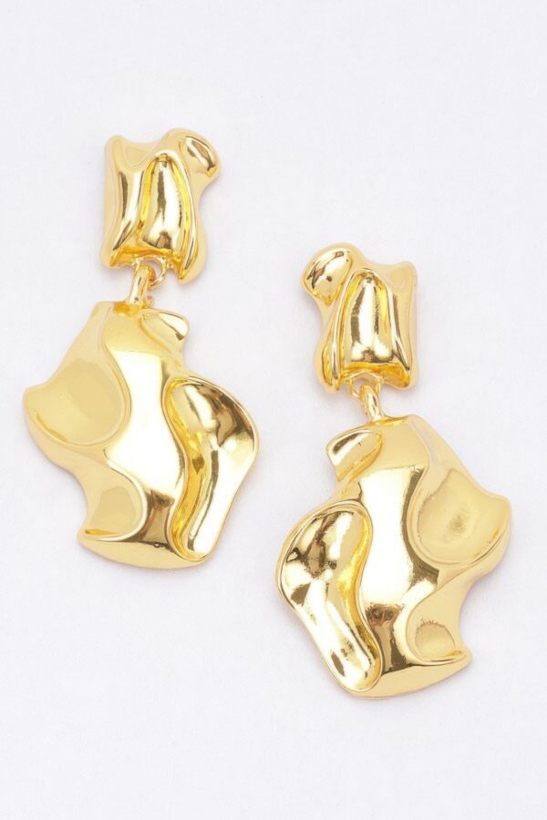 Gold Plated Metal Earrings – Minimalist 2″