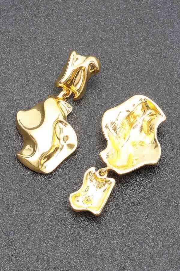 Gold Plated Metal Earrings – Minimalist 2″
