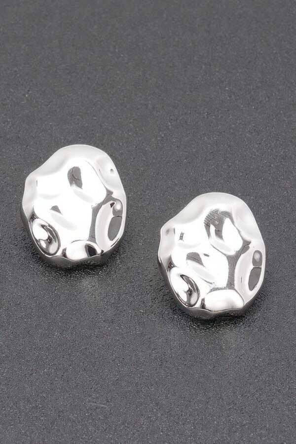 Gold-Plated Metal Earrings – Minimal Drop, 1 x 1.25 in