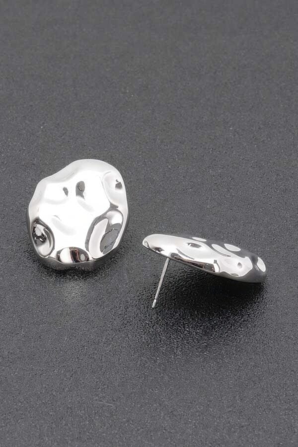 Gold-Plated Metal Earrings – Minimal Drop, 1 x 1.25 in