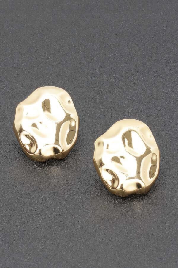 Gold-Plated Metal Earrings – Minimal Drop, 1 x 1.25 in