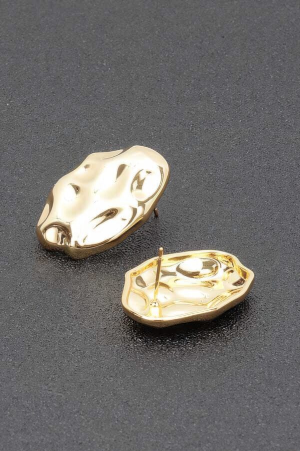 Gold-Plated Metal Earrings – Minimal Drop, 1 x 1.25 in