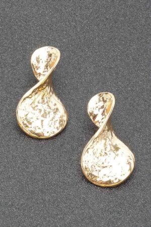 Gold-Plated Minimalist Metal Earrings, 1.5″ Long