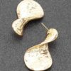 Gold-Plated Minimalist Metal Earrings, 1.5″ Long