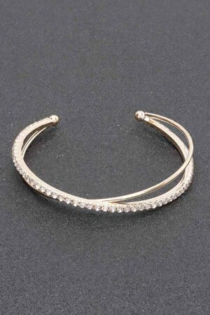 Rhinestone Bracelet – Clear Stones in Gold or Silver