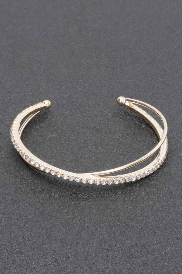 Rhinestone Bracelet – Clear Stones in Gold or Silver