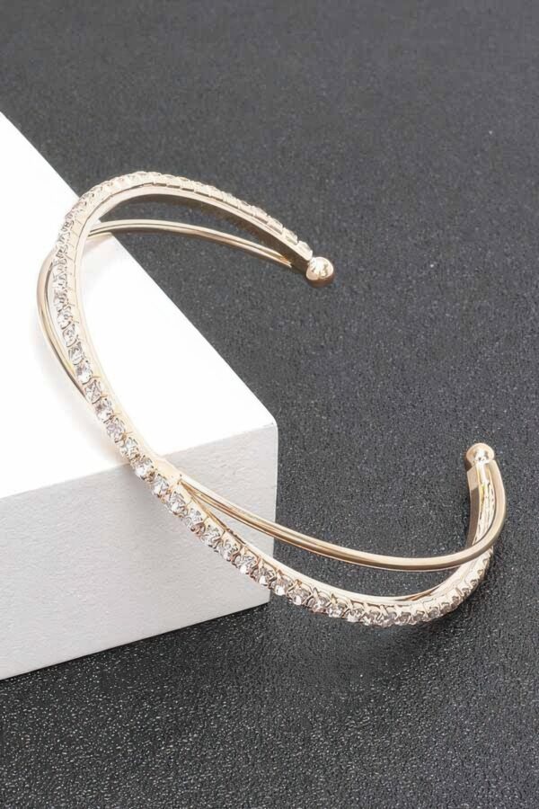 Rhinestone Bracelet – Clear Stones in Gold or Silver