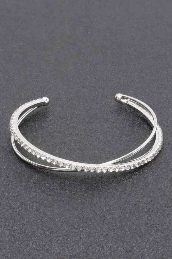 Rhinestone Bracelet – Clear Stones in Gold or Silver