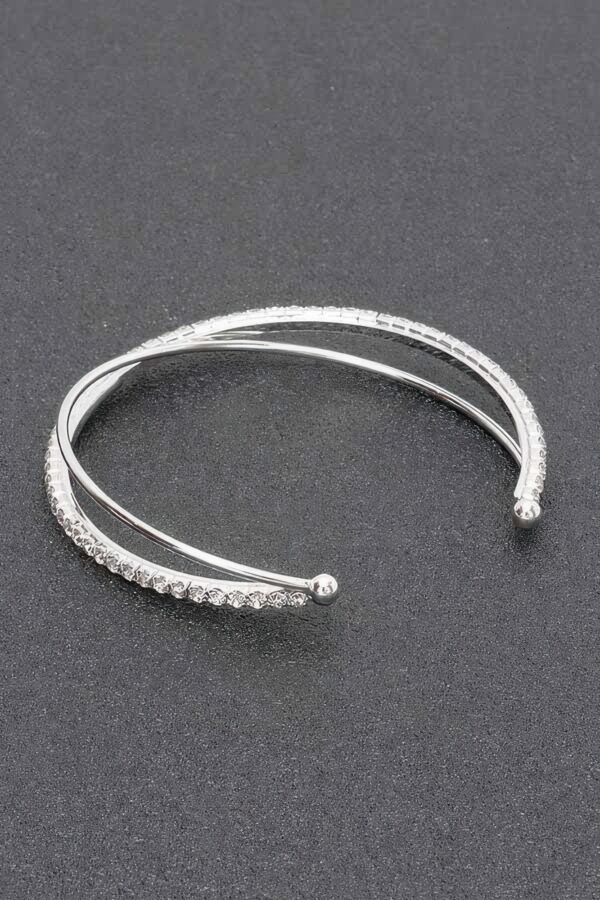 Rhinestone Bracelet – Clear Stones in Gold or Silver