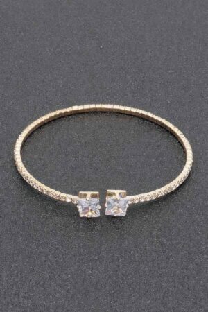 Rhinestone Bracelet – Clear Stones in Gold or Silver