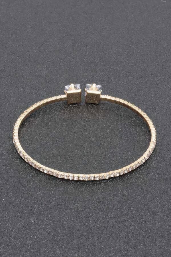 Rhinestone Bracelet – Clear Stones in Gold or Silver