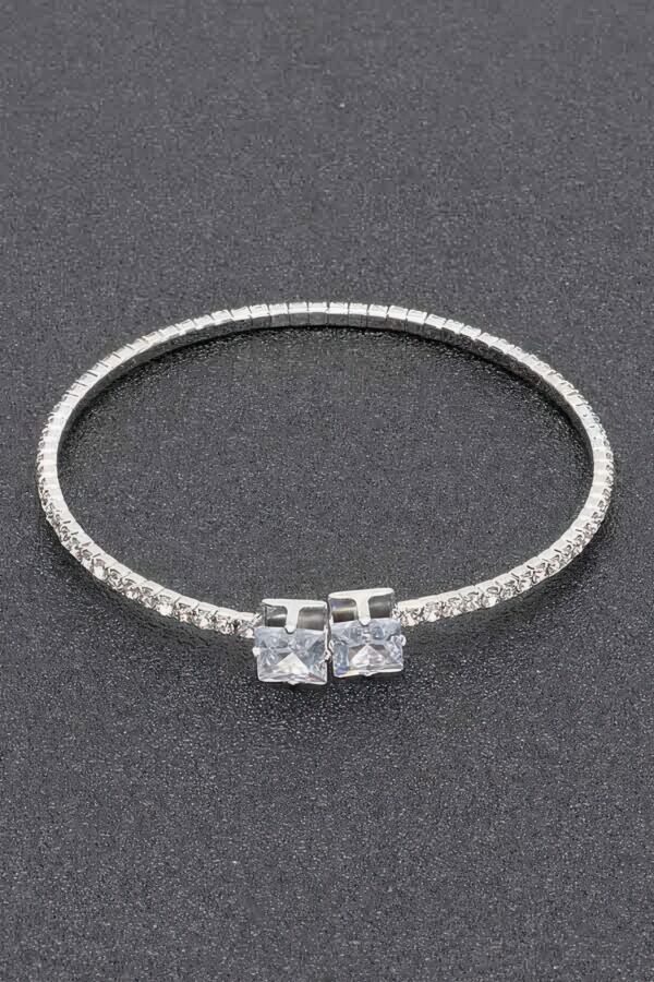 Rhinestone Bracelet – Clear Stones in Gold or Silver