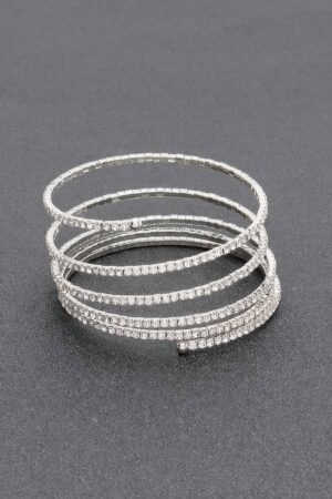 Rhinestone Bracelet – Clear Stones in Gold or Silver