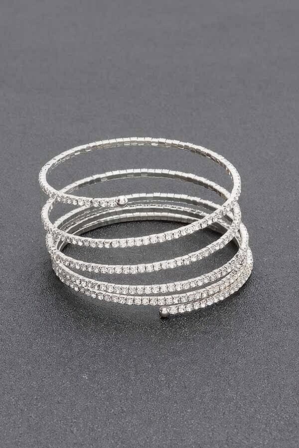 Rhinestone Bracelet – Clear Stones in Gold or Silver