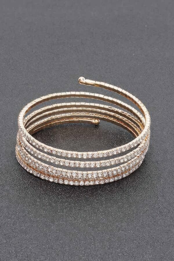 Rhinestone Bracelet – Clear Stones in Gold or Silver