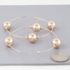 Triple Bead Hoop Earrings – Three-Row Shiny Beads, Gold/Silver