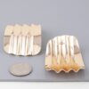 Ribbed Curve Earrings – Shiny Sculptural Gold & Silver