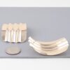 Ribbed Curve Earrings – Shiny Sculptural Gold & Silver