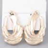 Gold-Plated Ripple Drop Earrings – Shiny Finish